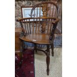 A 19th century hoop back Windsor chair, Berkshire,