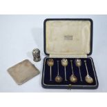 A cased set of six silver seal-top coffee spoons, Harrods Ltd.