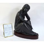 Lladro 'Sweet Enchantment' - large matt black seated figure of a woman, limited edition 234/500,