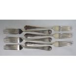 A set of six Victorian silver OEP table forks, Mappin & Webb (John Newton Mappin), London 1889,