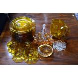 Assorted amber glass including twelve x 21.