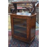A Victorian satinwood inlaid figured walnut music cabinet,