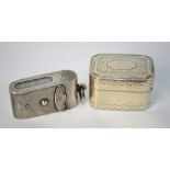 A Victorian novelty vesta case in the form of a leather pouch, Joseph Hayes Taylor, Birmingham 1881,
