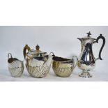 A Mappin Brothers Queen's plate oval three-piece tea service,