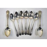 A set of six George III bright cut teaspoons, William Stroud, London 1810,