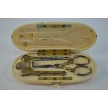 A 19th century Continental ivory necessaire,