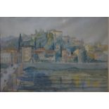 Mary Ward - 'Across the Arno, Florence', watercolour, signed and dated 1958 lower left,