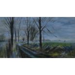 Frances Macdonald (1914-2002) - 'Green Drive Langley: Looking towards Windsor', watercolour,