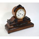 A 19th century rosewood cased eight-day mantel clock with enamelled dial,