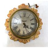 William Clarke, London, a George II stylised giltwood cased wall clock,