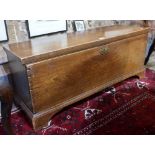 An antique oak six plank trunk,