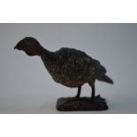 A Vienna cold-painted bronze turkey in the manner of Bergman, stamped under tail,
