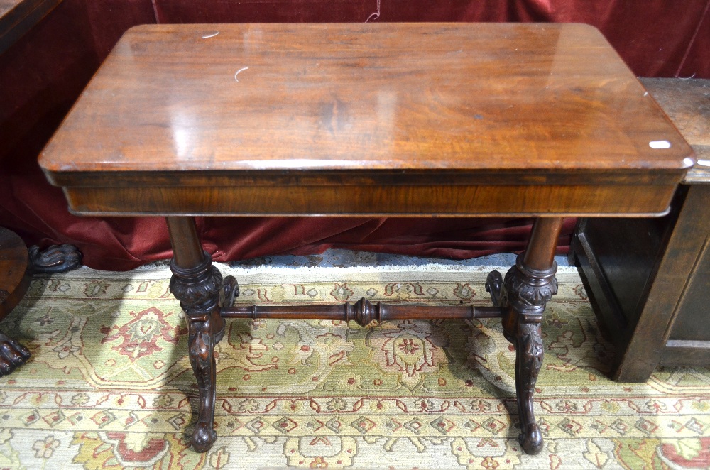 A Victorian mahogany card table, - Image 2 of 4
