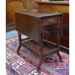 A late 19th/20th century walnut Sutherland table in the Chinese Chippendale style,