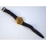 An 18k Texa Watch Ancre gentleman's wristwatch with gilt dial