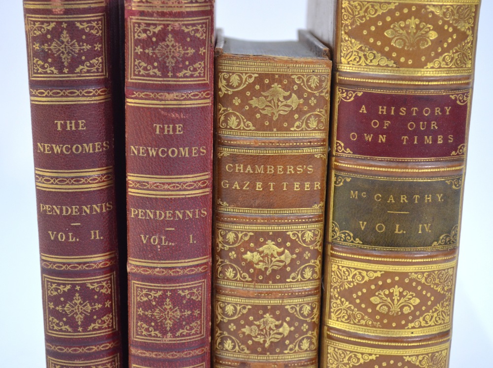 A selection of mostly 19th century gilt tooled leather-bound volumes - literature and poetry, - Image 3 of 6