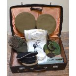 Two suitcases containing vintage RASC army uniform including; uniforms, caps, dress shirts,