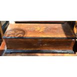 A large marquetry inlaid kingwood and ebonised Swiss cylinder music box,