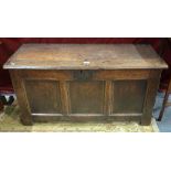 A late 17th/18th century oak coffer,