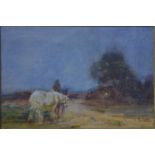 L B Swan - (fl 1912-21) - Two impressionistic studies of horses and figures, watercolour,