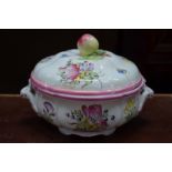 A Copeland/Spode England, Luneville Pattern, circular tureen and domed cover with apple finial,