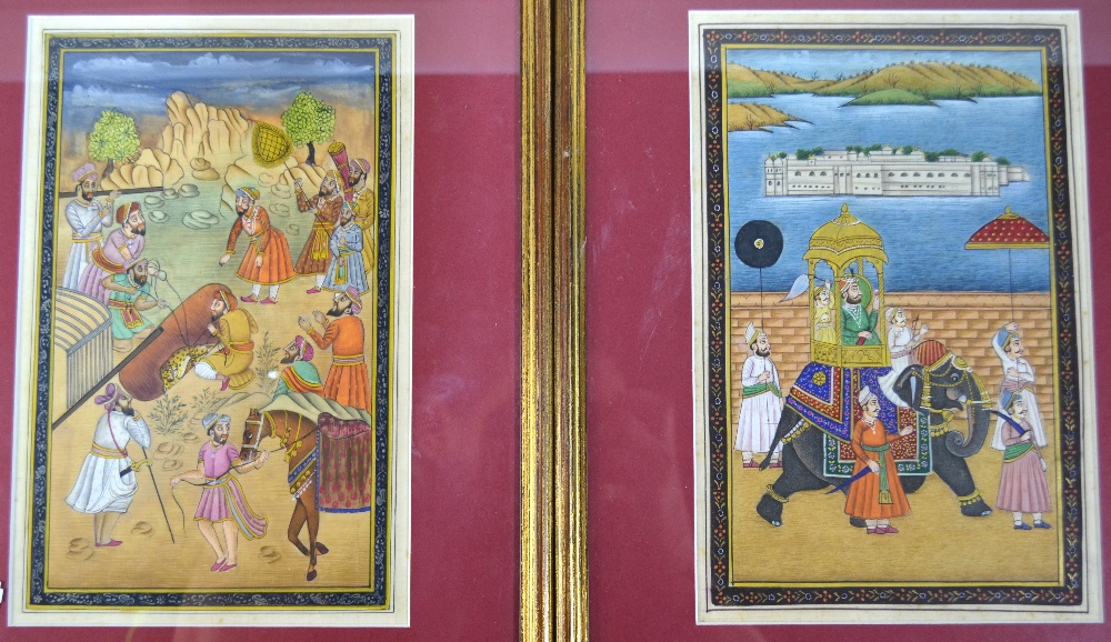 Eight Indian, Persian or other pictures, all framed and glazed, - Image 2 of 6