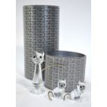 Three Swarovski Crystal cats with metal tails, 3.3 - 7.