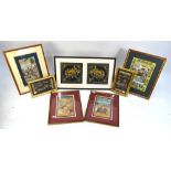 Eight Indian, Persian or other pictures, all framed and glazed,
