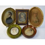 Four various early 19th century portrait miniatures of ladies and gentlemen,