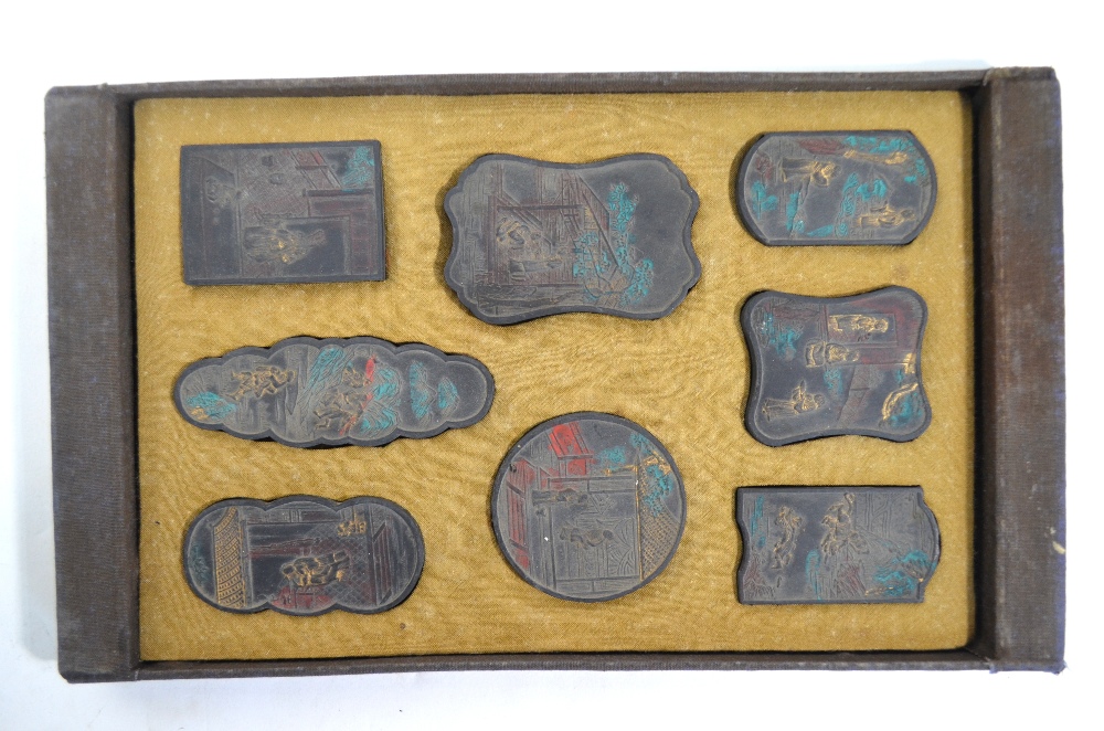 A cased set of Chinese ink stones; - Image 6 of 9