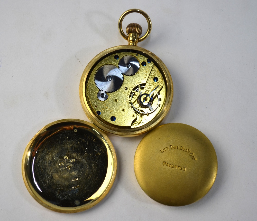 An Edwardian 18ct gold open faced pocket watch with top-wind English movement and enamel dial, - Image 7 of 7