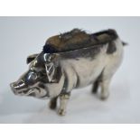 A silver 'pig' pin-cushion, Adie & Lovekin Ltd.