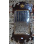 A 19th century mahogany fret cut mirror in the Sheraton style,