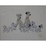 A serigraph cel certified print of One hundred and one Dalmatians,