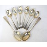 A pair of OEP silver table spoons, London 1919,
