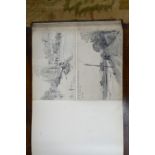 George Haite - An artist's folio album of pencil studies (some signed), dated 1892,
