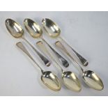 A set of six Victorian silver OEP table spoons, Chawner & Co.