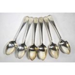 Newcastle Assay: A set of six early Victorian silver OEP teaspoons, John Walton,