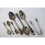 A George III Irish silver bright-cut table spoon, maker J S, Dublin 1799,