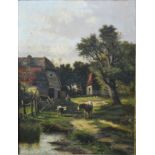 English school - 'Lea Farm near Gomshall, Surrey', oil on canvas, 100 x 75 cm,