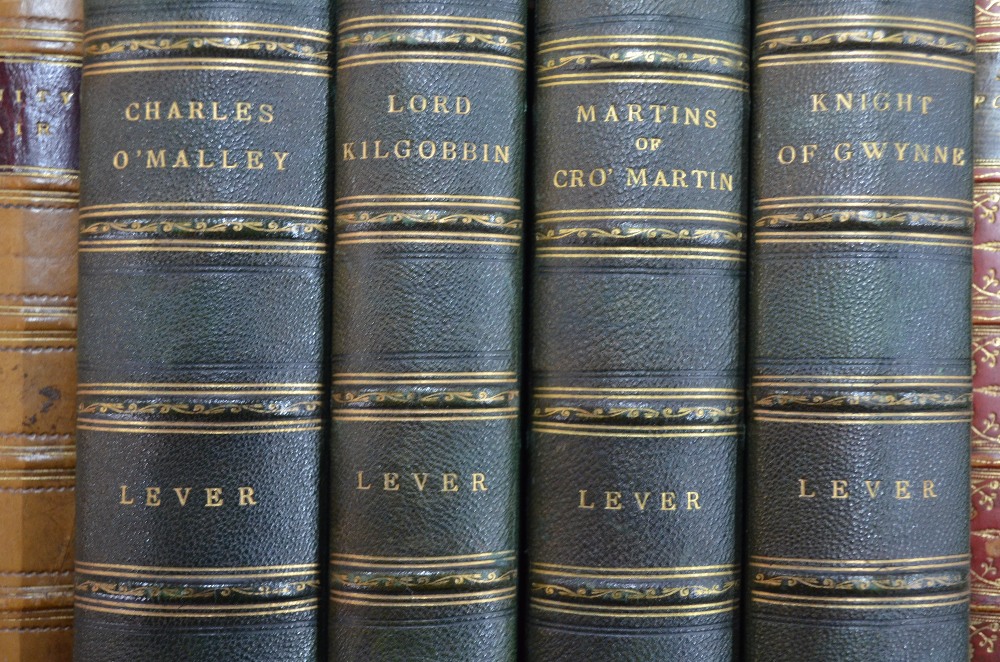 A selection of mostly 19th century gilt tooled leather-bound volumes - literature and poetry, - Image 4 of 6