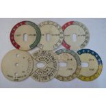 Seven various 7in Naval instrument dials - three submarine rise/dive,