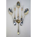 A pair of George III silver fiddle pattern table spoons, Thomas Wilkes Barker, London 1816,