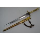 A George III naval pattern dirk, the twin edged 22 cm blade etched with fouled anchor,