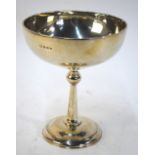 An Art Deco silver bowl on hexagonal stem with knop and domed foot, Alexander Clark & Co Ltd,