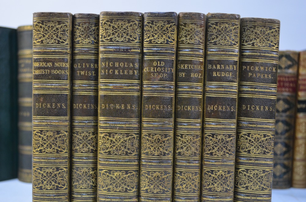 A selection of mostly 19th century gilt tooled leather-bound volumes - literature and poetry, - Image 2 of 6