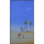 F Varley - A pair of Nile views with figures on camels, watercolour, signed lower right,