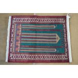 A Persian Turkoman prayer rug of mehrab design,