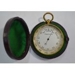 A gilt metal pocket barometer with 4.