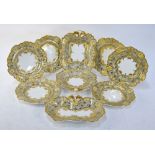 A Victorian Davenport shaped and moulded part dessert service,